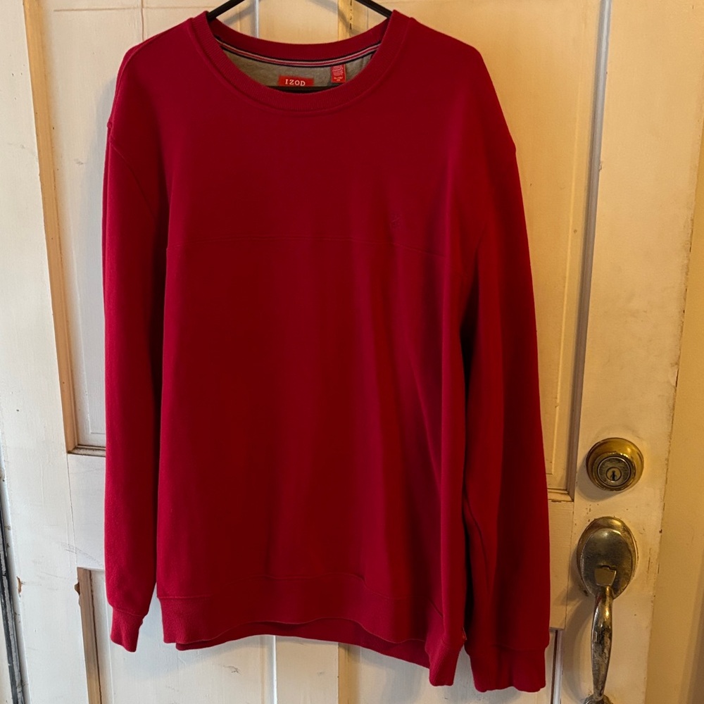 Izod Men's Classic Red Crewneck Sweatshirt